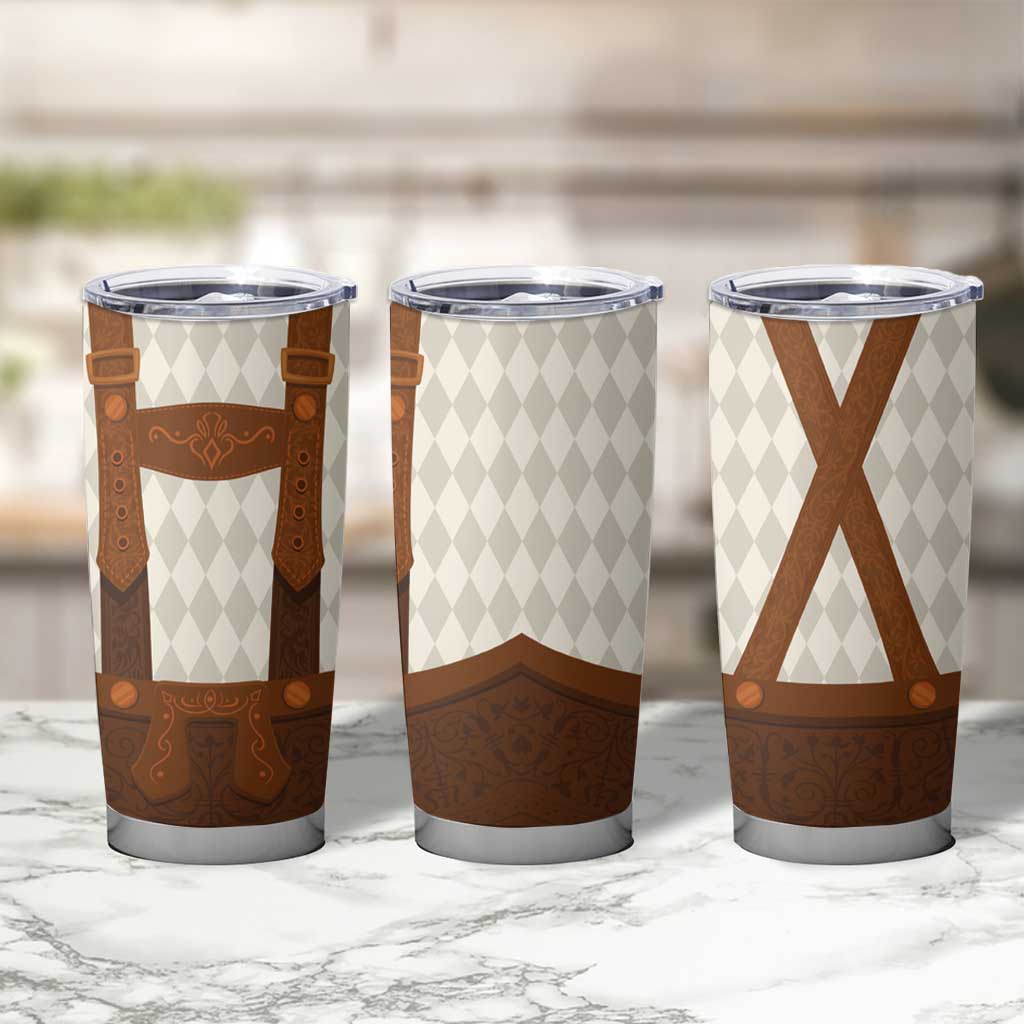 Traditional German Costume - Lederhosen Tumbler Cup Old Vintage Bavarian Pattern - Wonder Print Shop