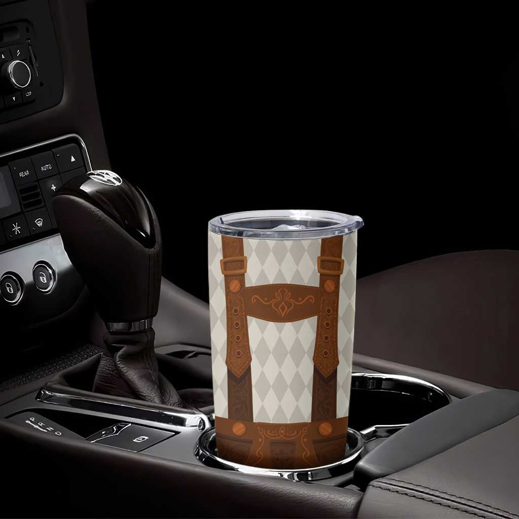 Traditional German Costume - Lederhosen Tumbler Cup Old Vintage Bavarian Pattern - Wonder Print Shop