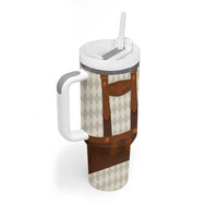 Traditional German Costume - Lederhosen Tumbler With Handle Old Vintage Bavarian Pattern - Wonder Print Shop