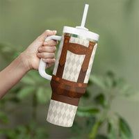 Traditional German Costume - Lederhosen Tumbler With Handle Old Vintage Bavarian Pattern - Wonder Print Shop