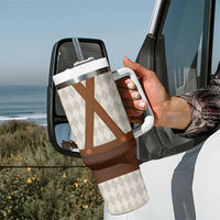 Traditional German Costume - Lederhosen Tumbler With Handle Old Vintage Bavarian Pattern - Wonder Print Shop