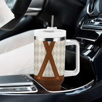 Traditional German Costume - Lederhosen Tumbler With Handle Old Vintage Bavarian Pattern - Wonder Print Shop