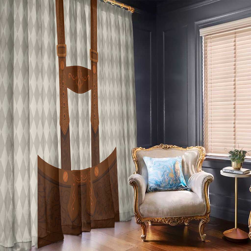 Traditional German Costume - Lederhosen Window Curtain Old Vintage Bavarian Pattern - Wonder Print Shop