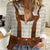 Traditional German Costume - Lederhosen Women Casual Shirt Old Vintage Bavarian Pattern - Wonder Print Shop