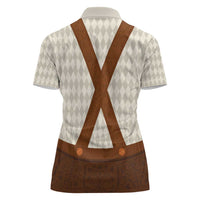 Traditional German Costume - Lederhosen Women Polo Shirt Old Vintage Bavarian Pattern - Wonder Print Shop