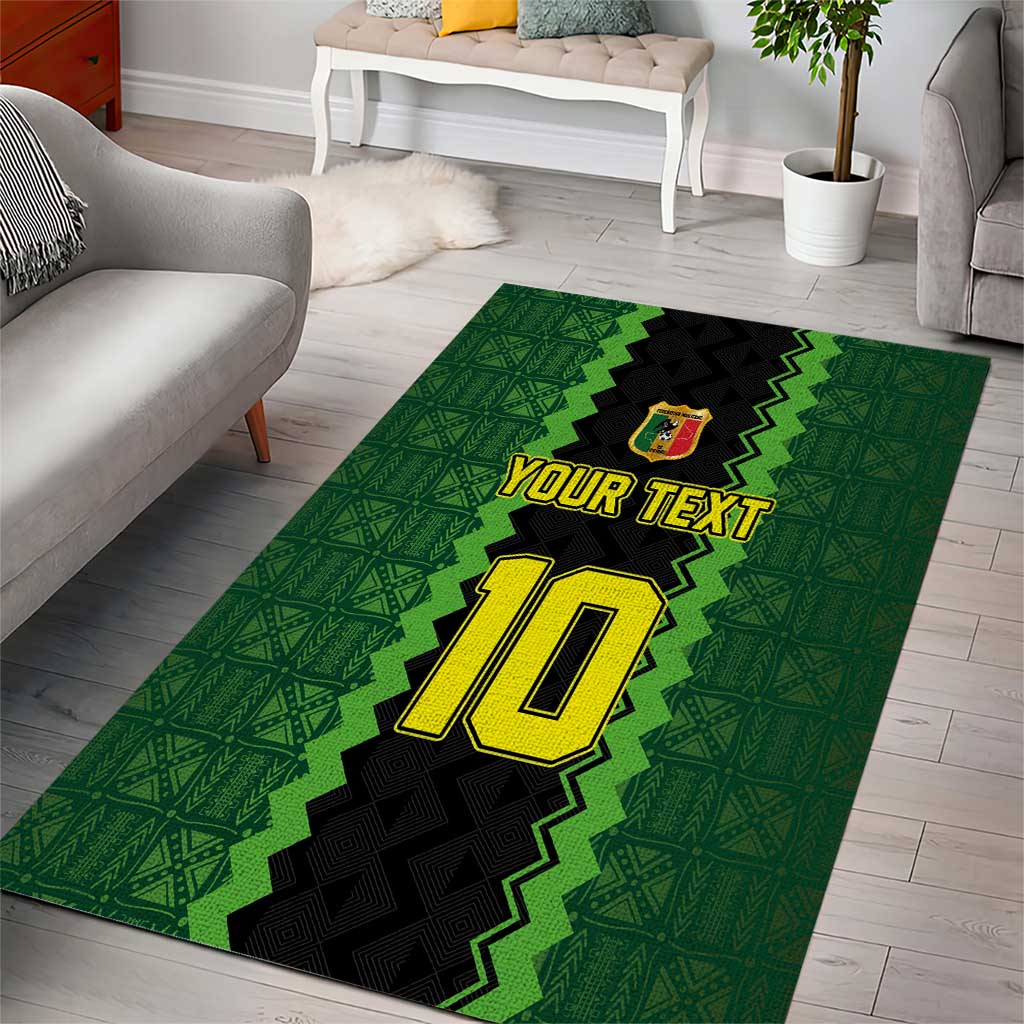 Custom Mali Football Area Rug Les Aigles-Green Gold and Red