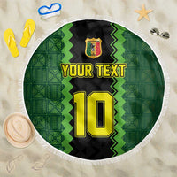 Custom Mali Football Beach Blanket Les Aigles-Green Gold and Red