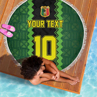 Custom Mali Football Beach Blanket Les Aigles-Green Gold and Red