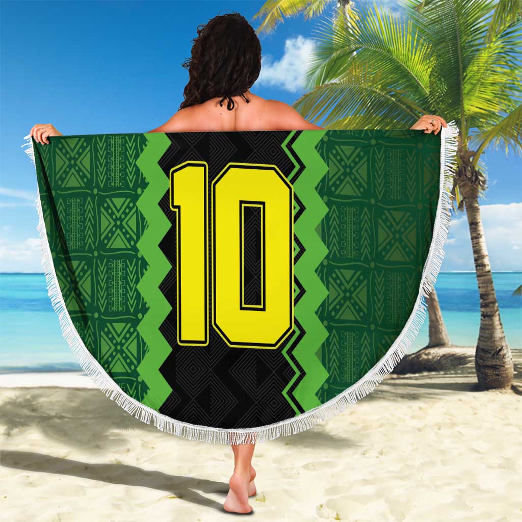 Custom Mali Football Beach Blanket Les Aigles-Green Gold and Red