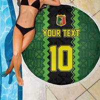 Custom Mali Football Beach Blanket Les Aigles-Green Gold and Red