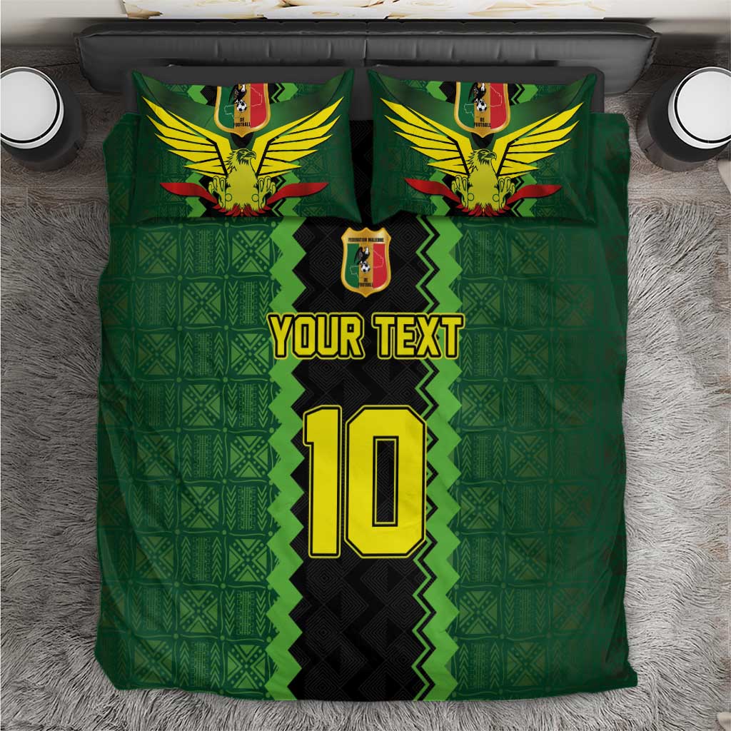 Custom Mali Football Bedding Set Les Aigles-Green Gold and Red