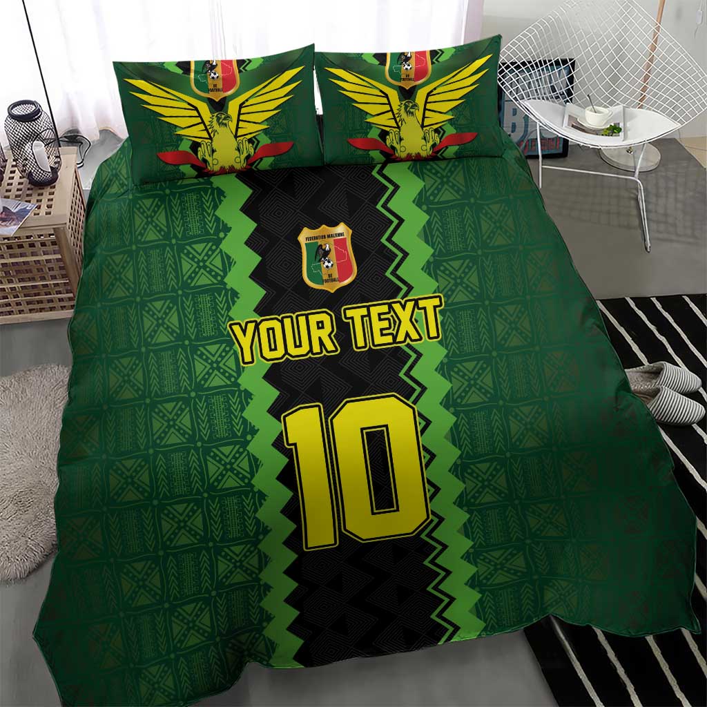 Custom Mali Football Bedding Set Les Aigles-Green Gold and Red