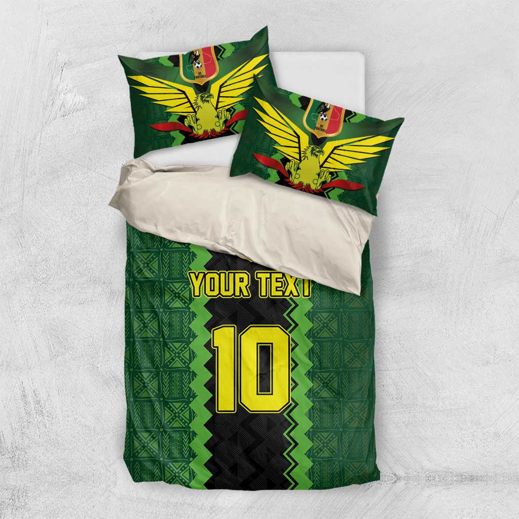 Custom Mali Football Bedding Set Les Aigles-Green Gold and Red