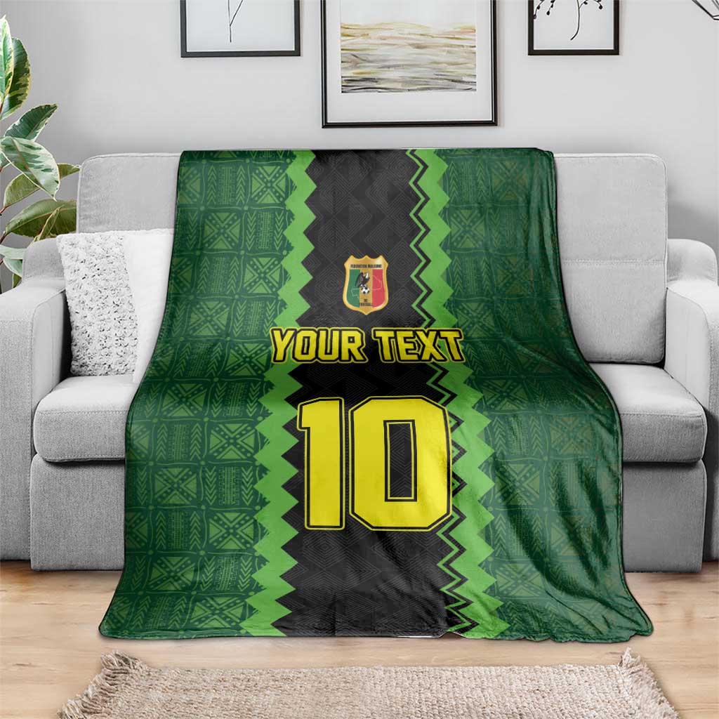Custom Mali Football Blanket Les Aigles-Green Gold and Red
