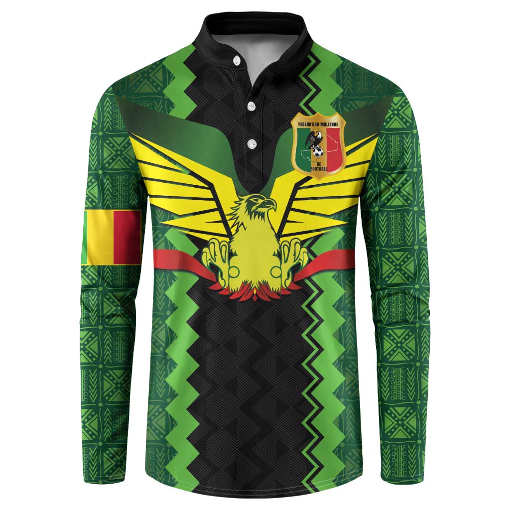 Custom Mali Football Button Sweatshirt Les Aigles-Green Gold and Red