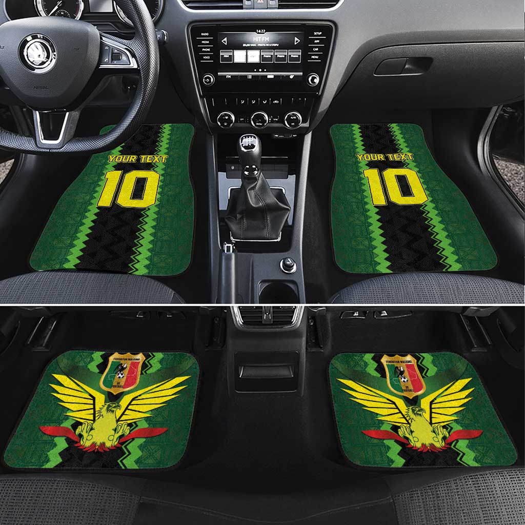 Custom Mali Football Car Mats Les Aigles-Green Gold and Red