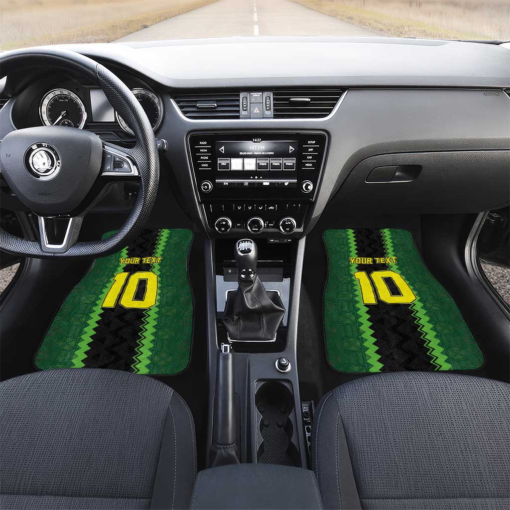 Custom Mali Football Car Mats Les Aigles-Green Gold and Red
