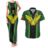 Custom Mali Football Couples Matching Tank Maxi Dress and Hawaiian Shirt Les Aigles-Green Gold and Red