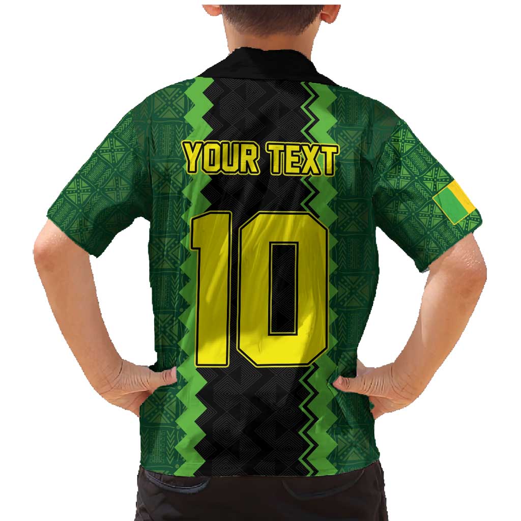 Custom Mali Football Family Matching Mermaid Dress and Hawaiian Shirt Les Aigles-Green Gold and Red