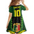 Custom Mali Football Family Matching Off The Shoulder Long Sleeve Dress and Hawaiian Shirt Les Aigles-Green Gold and Red