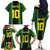Custom Mali Football Family Matching Off The Shoulder Long Sleeve Dress and Hawaiian Shirt Les Aigles-Green Gold and Red