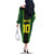Custom Mali Football Family Matching Off The Shoulder Long Sleeve Dress and Hawaiian Shirt Les Aigles-Green Gold and Red