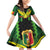 Custom Mali Football Family Matching Off Shoulder Short Dress and Hawaiian Shirt Les Aigles-Green Gold and Red