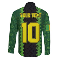 Custom Mali Football Family Matching Off Shoulder Short Dress and Hawaiian Shirt Les Aigles-Green Gold and Red