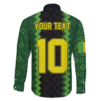 Custom Mali Football Family Matching Short Sleeve Bodycon Dress and Hawaiian Shirt Les Aigles-Green Gold and Red