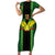 Custom Mali Football Family Matching Short Sleeve Bodycon Dress and Hawaiian Shirt Les Aigles-Green Gold and Red