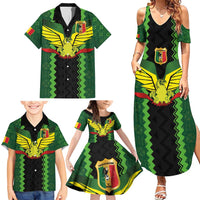 Custom Mali Football Family Matching Summer Maxi Dress and Hawaiian Shirt Les Aigles-Green Gold and Red