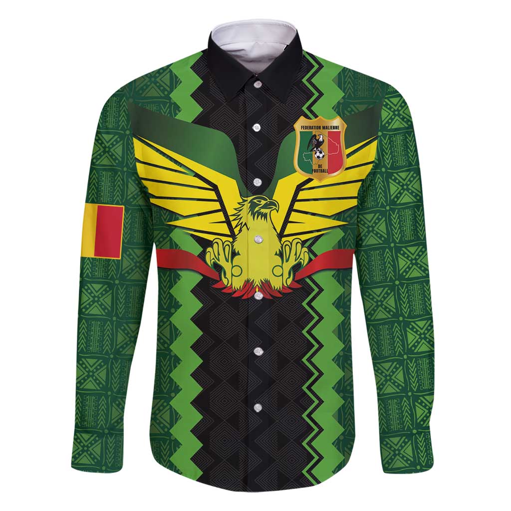 Custom Mali Football Family Matching Summer Maxi Dress and Hawaiian Shirt Les Aigles-Green Gold and Red