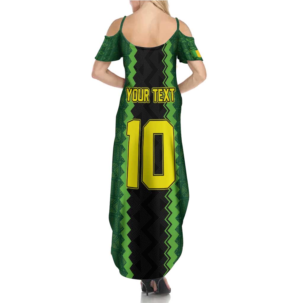 Custom Mali Football Family Matching Summer Maxi Dress and Hawaiian Shirt Les Aigles-Green Gold and Red