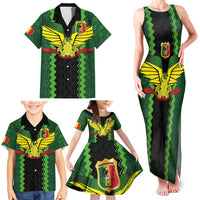 Custom Mali Football Family Matching Tank Maxi Dress and Hawaiian Shirt Les Aigles-Green Gold and Red