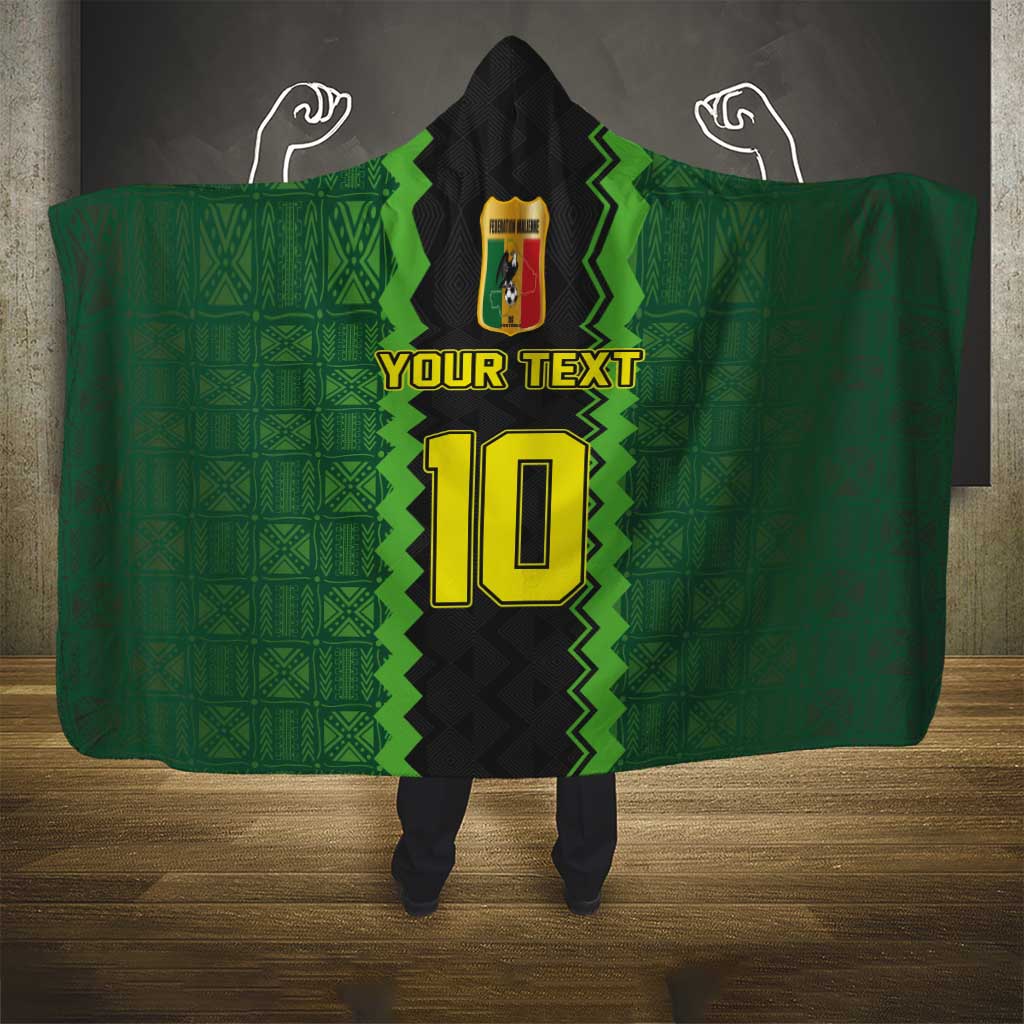 Custom Mali Football Hooded Blanket Les Aigles-Green Gold and Red