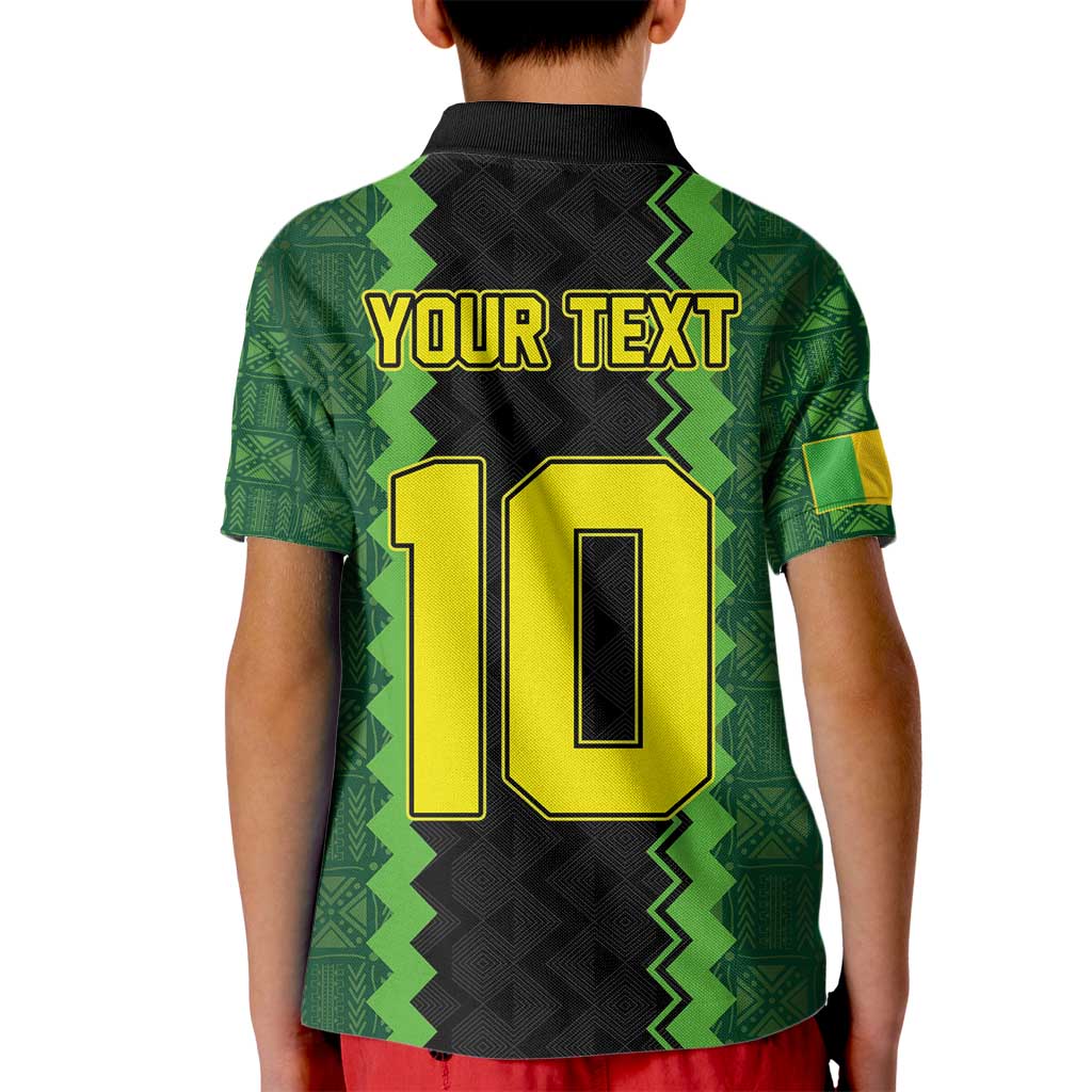 Custom Mali Football Kid Polo Shirt Les Aigles-Green Gold and Red