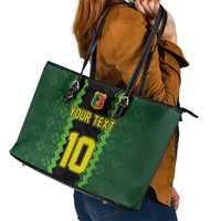 Custom Mali Football Leather Tote Bag Les Aigles-Green Gold and Red