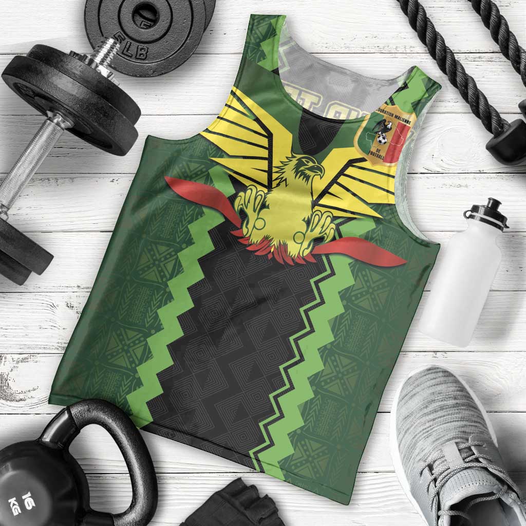 Custom Mali Football Men Tank Top Les Aigles-Green Gold and Red
