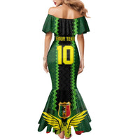 Custom Mali Football Mermaid Dress Les Aigles-Green Gold and Red