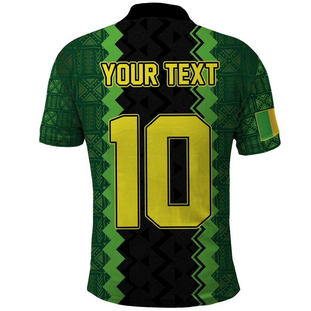 Custom Mali Football Polo Shirt Les Aigles-Green Gold and Red