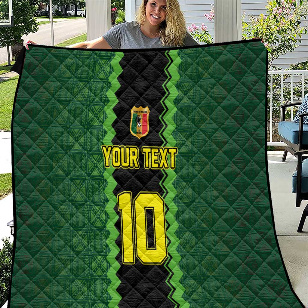 Custom Mali Football Quilt Les Aigles-Green Gold and Red