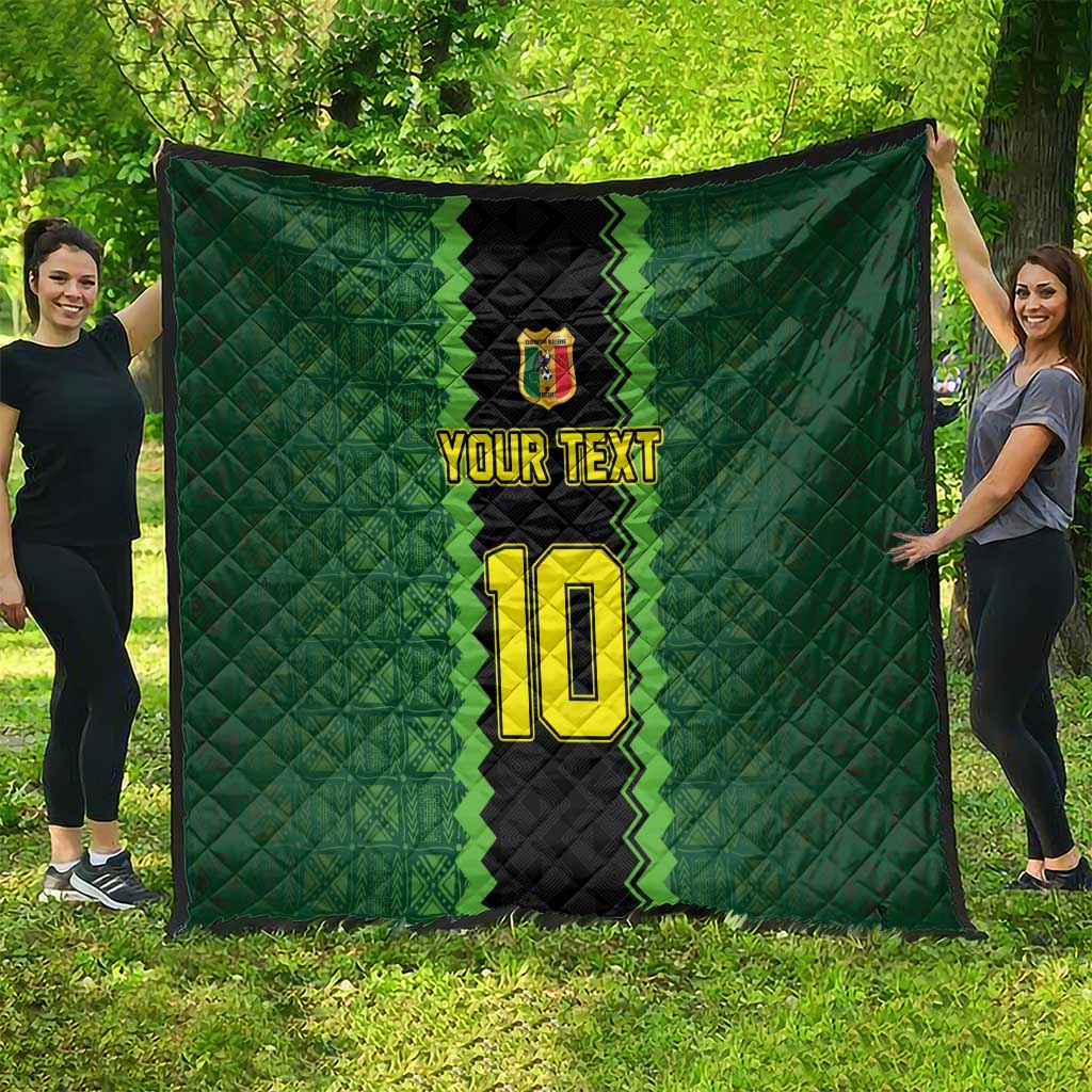 Custom Mali Football Quilt Les Aigles-Green Gold and Red