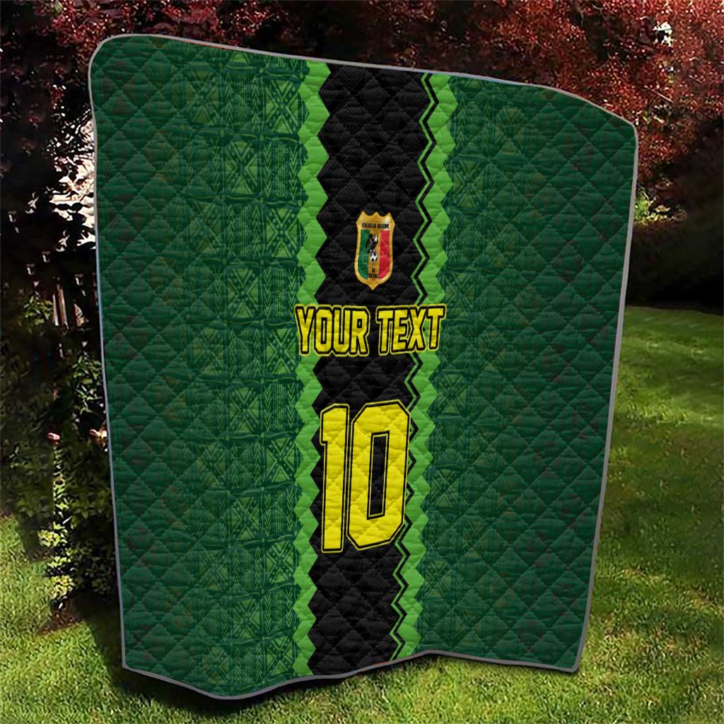 Custom Mali Football Quilt Les Aigles-Green Gold and Red