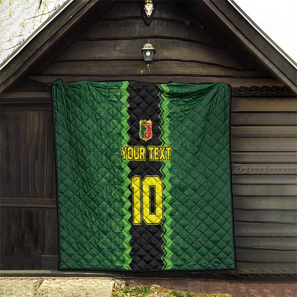 Custom Mali Football Quilt Les Aigles-Green Gold and Red