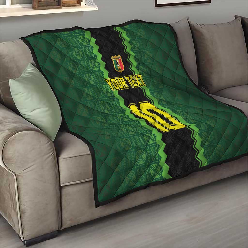 Custom Mali Football Quilt Les Aigles-Green Gold and Red
