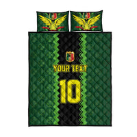 Custom Mali Football Quilt Bed Set Les Aigles-Green Gold and Red