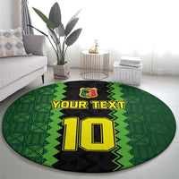 Custom Mali Football Round Carpet Les Aigles-Green Gold and Red