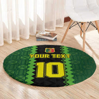 Custom Mali Football Round Carpet Les Aigles-Green Gold and Red