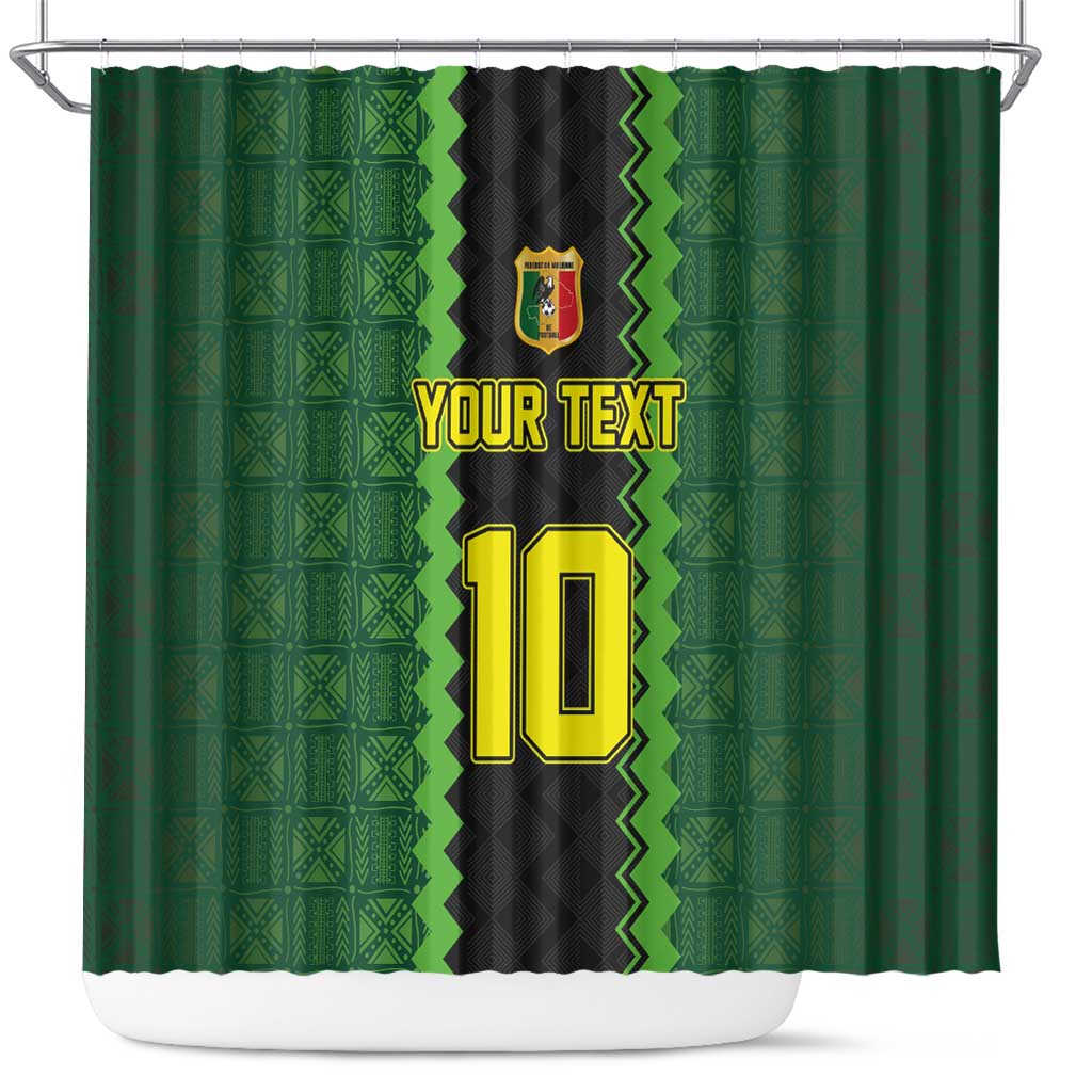 Custom Mali Football Shower Curtain Les Aigles-Green Gold and Red