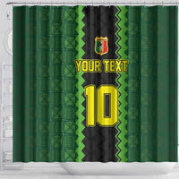 Custom Mali Football Shower Curtain Les Aigles-Green Gold and Red